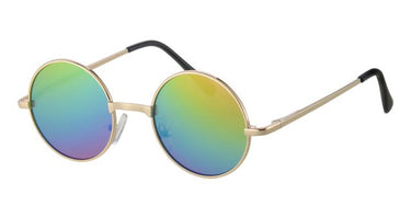 Round sunglasses in metal for children 5-8 years - Gold Rainbow